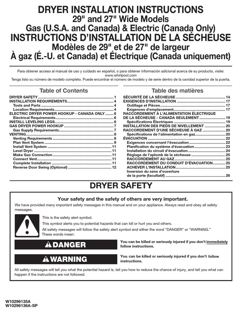 Maytag MGDC500VW installation instructions