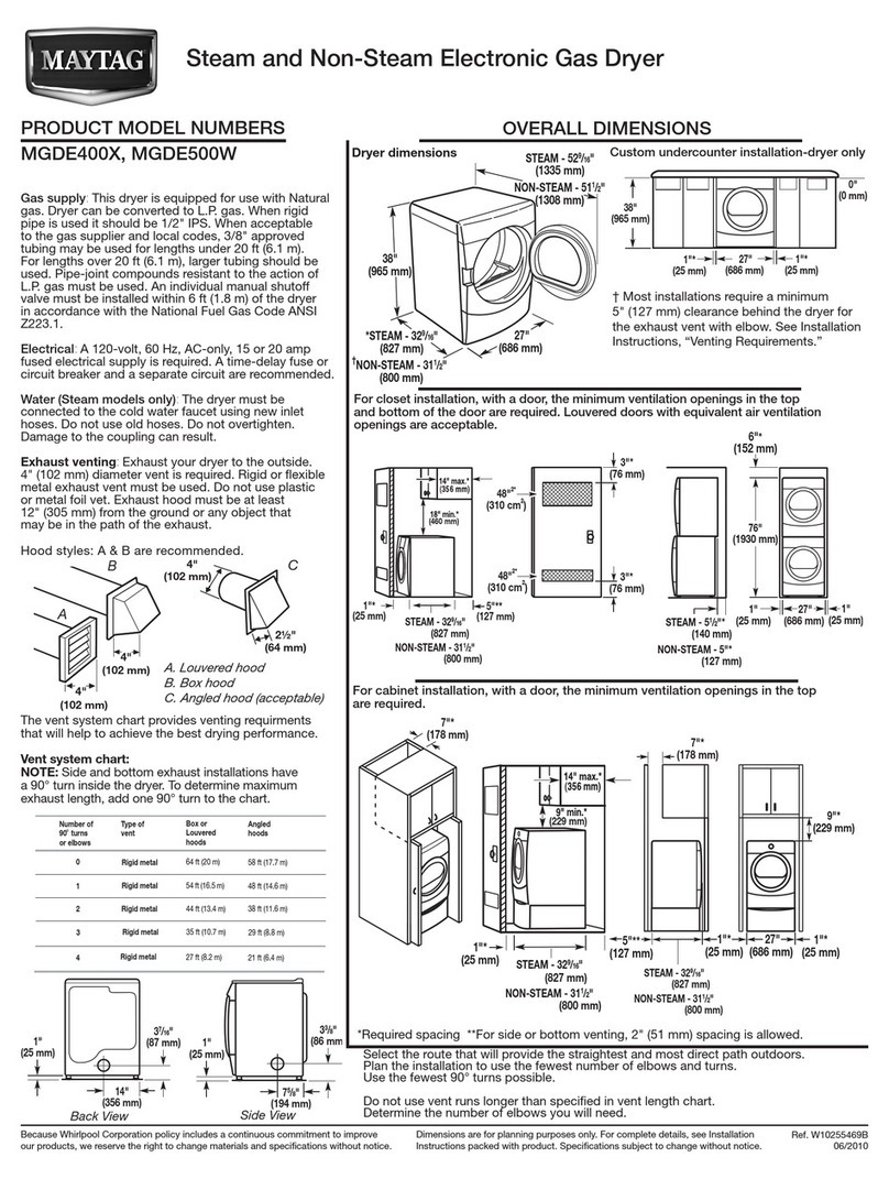 Maytag Performance MGDE400X user manual