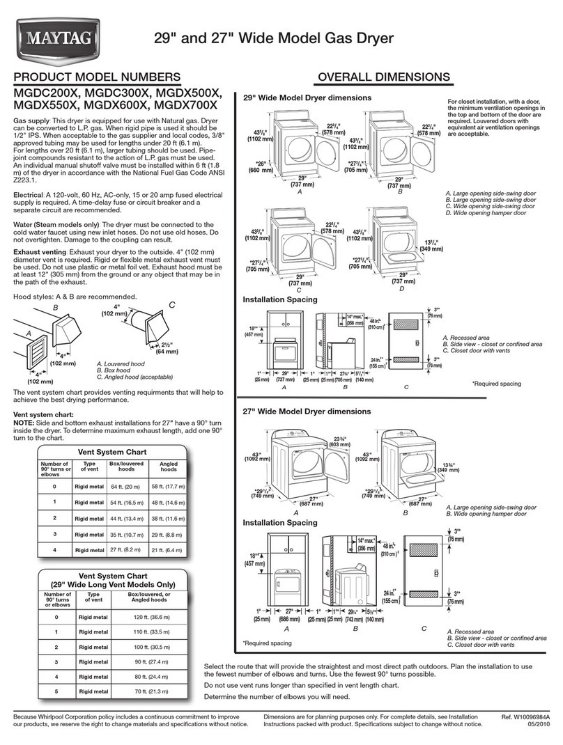 Maytag MGDC200X User manual