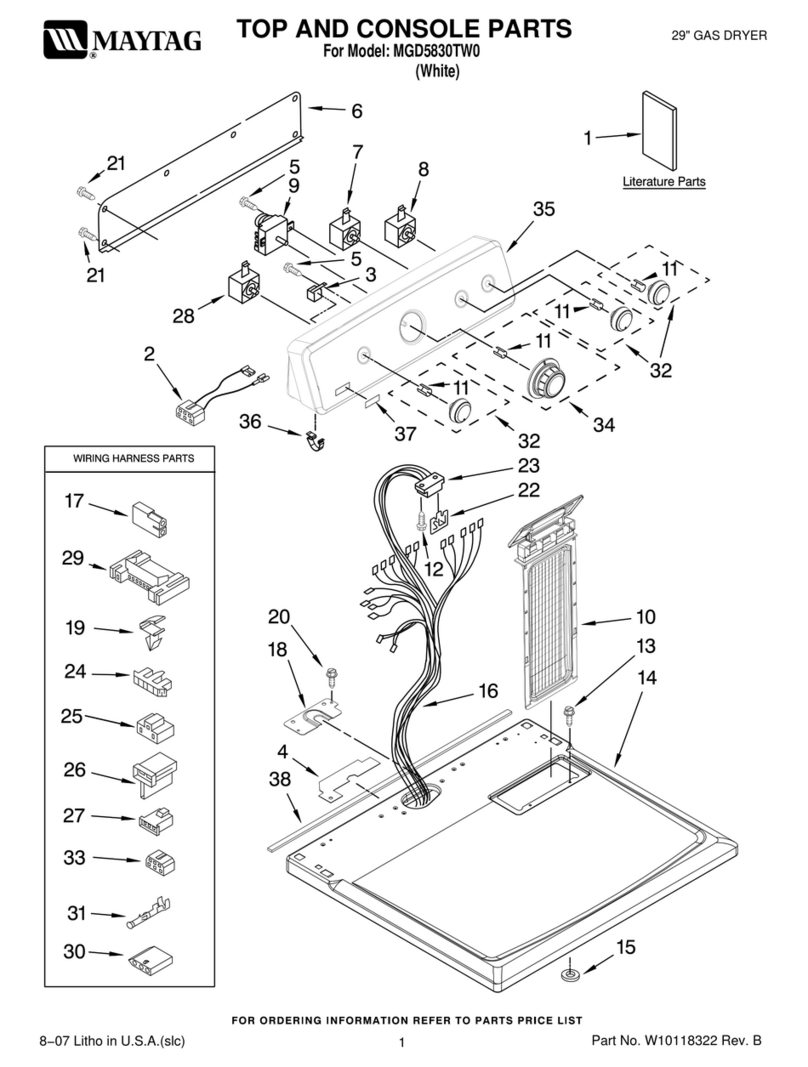 Maytag MGD5830TW0 parts list