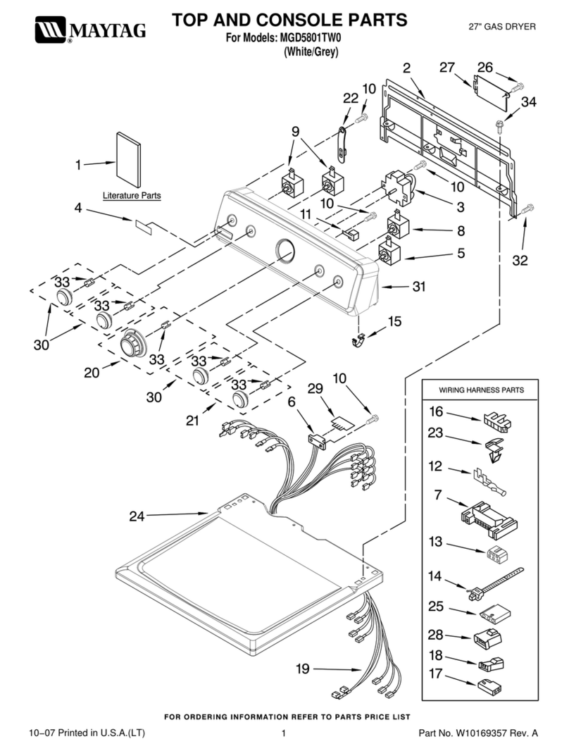 Maytag MGD5801TW0 parts list
