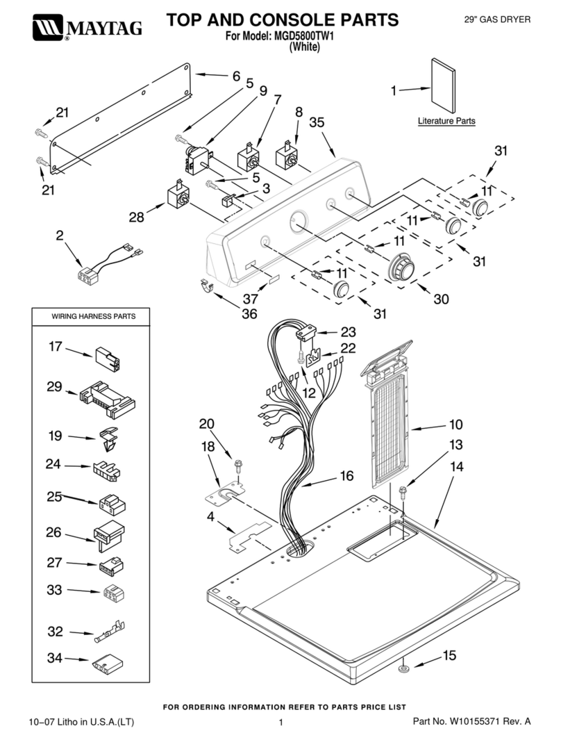 Maytag MGD5800TW1 parts list