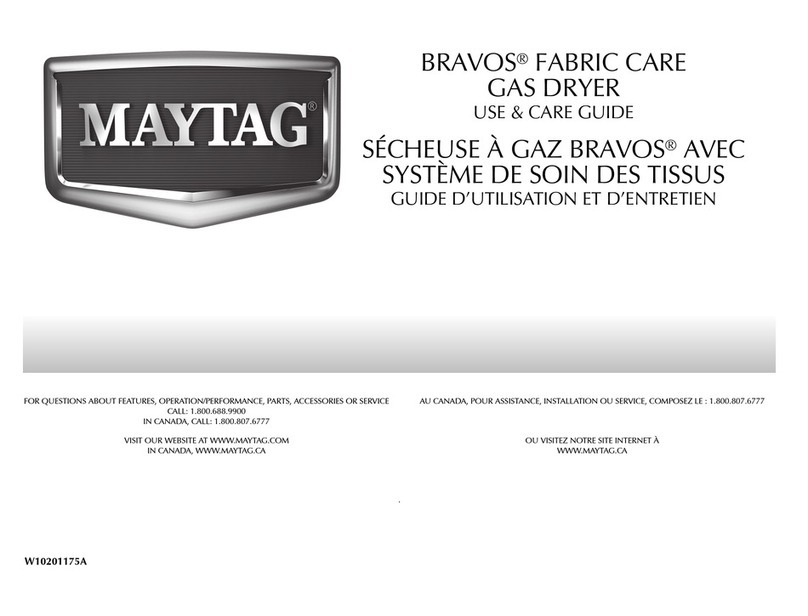 Maytag Bravos W10201175A User manual