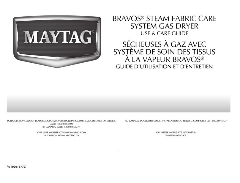 Maytag Bravos W10201177B User manual