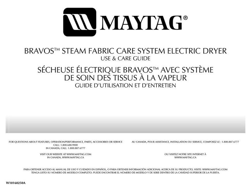 Maytag Bravos W10160250A User manual