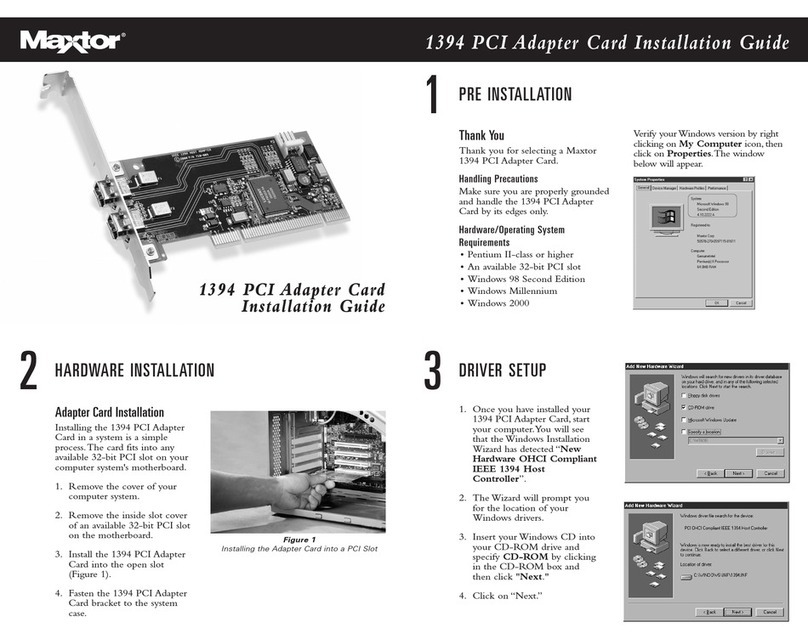 Maxtor 1394 External Storage User manual