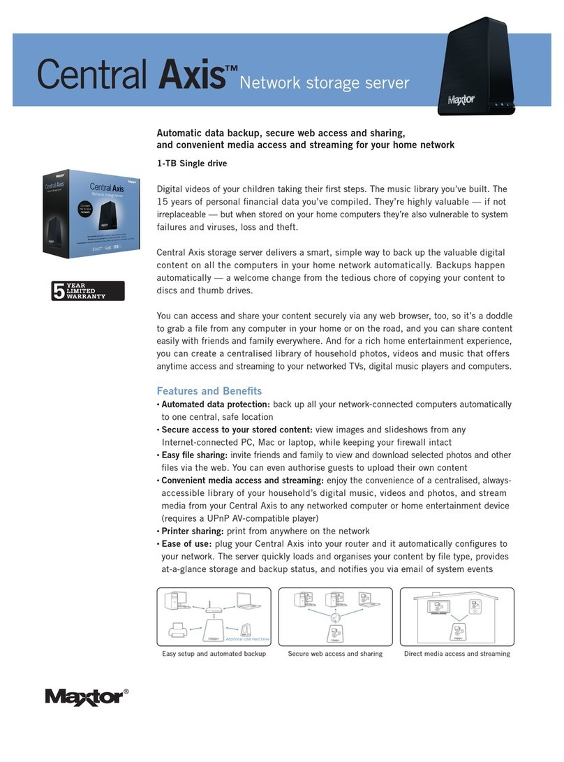 Maxtor Maxtor Central Axis User manual