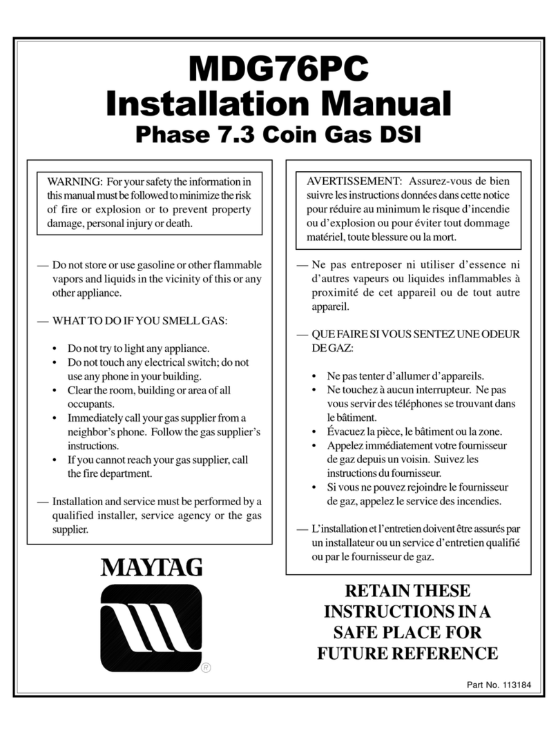 Maytag MDG76PC installation manual