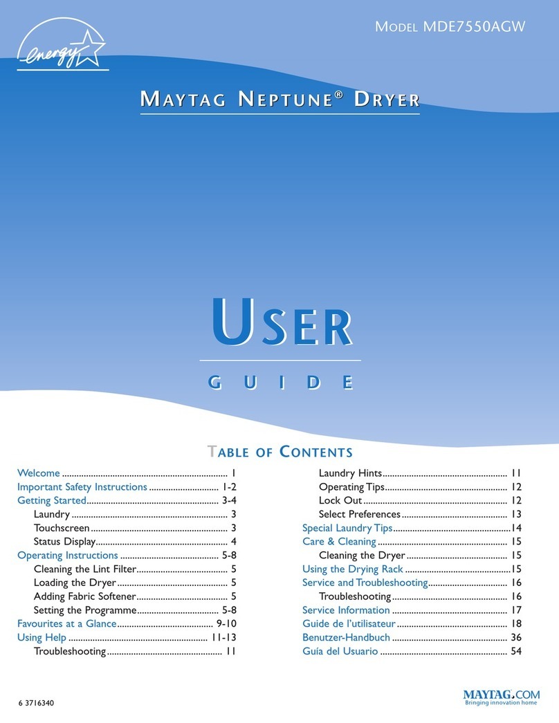 Maytag Neptune MDE7550AGW user guide