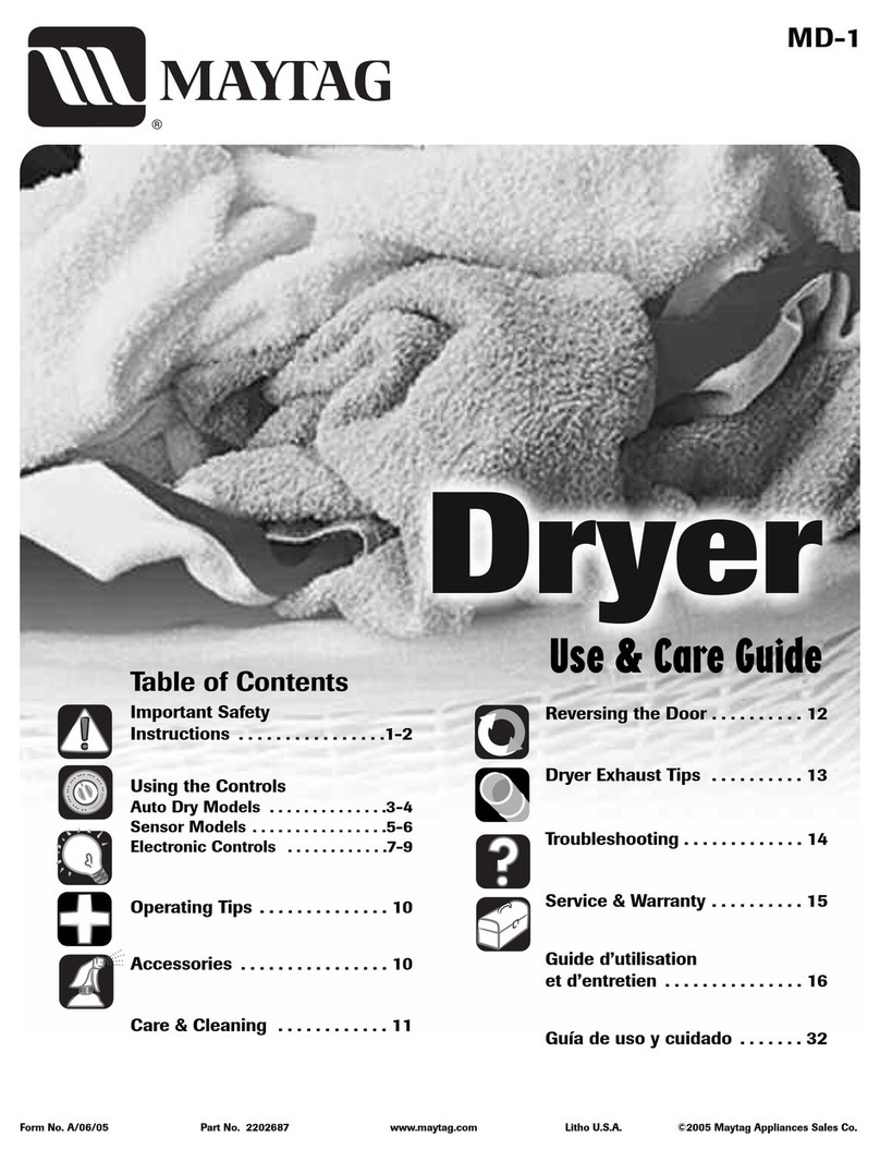Maytag MD-1 User manual