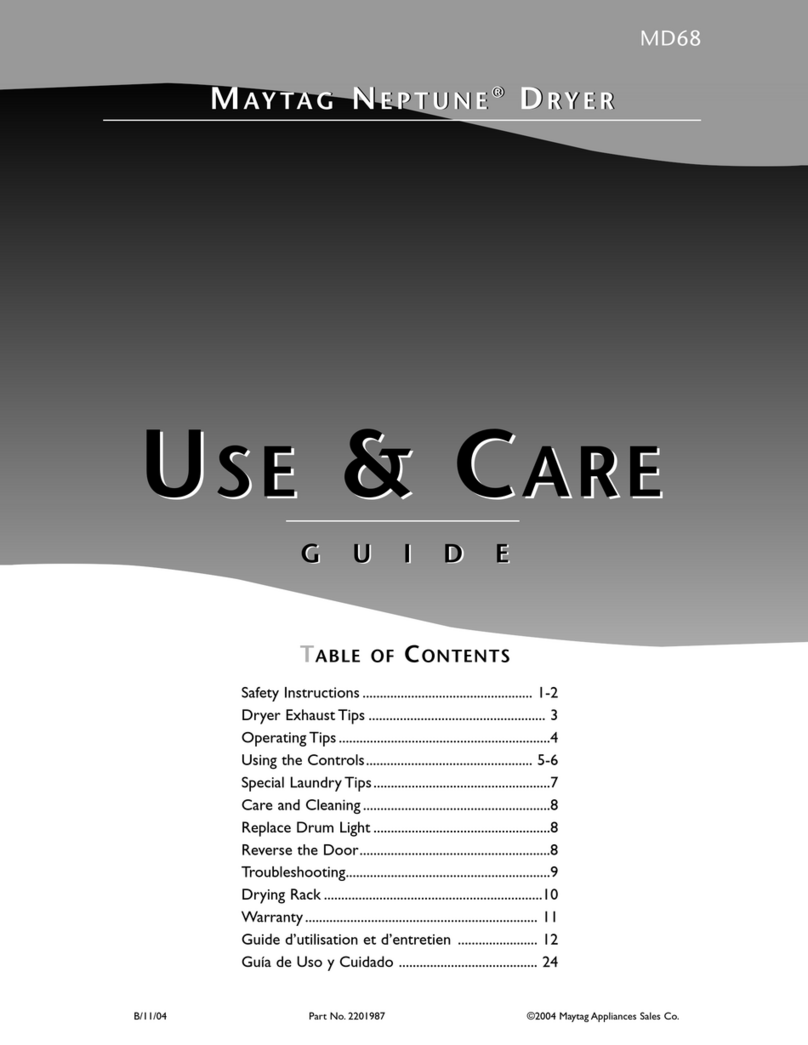 Maytag NEPTUNE MD68 User manual
