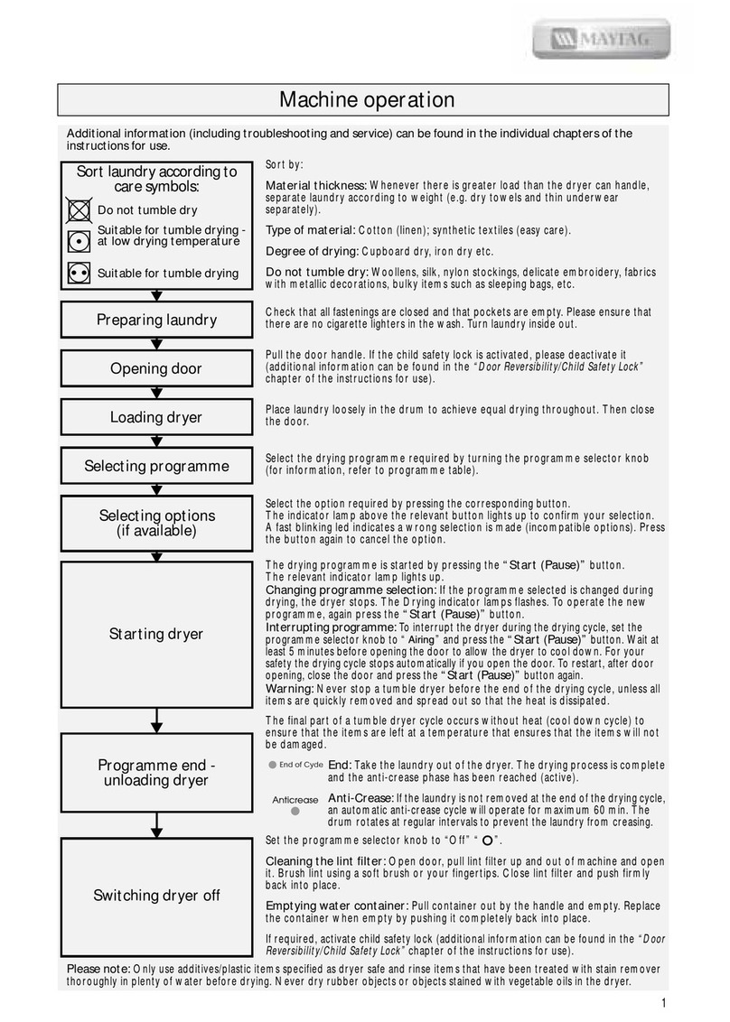 Maytag GBMDC 709T Quick reference guide Maytag GBMDC 709T Quick reference guide