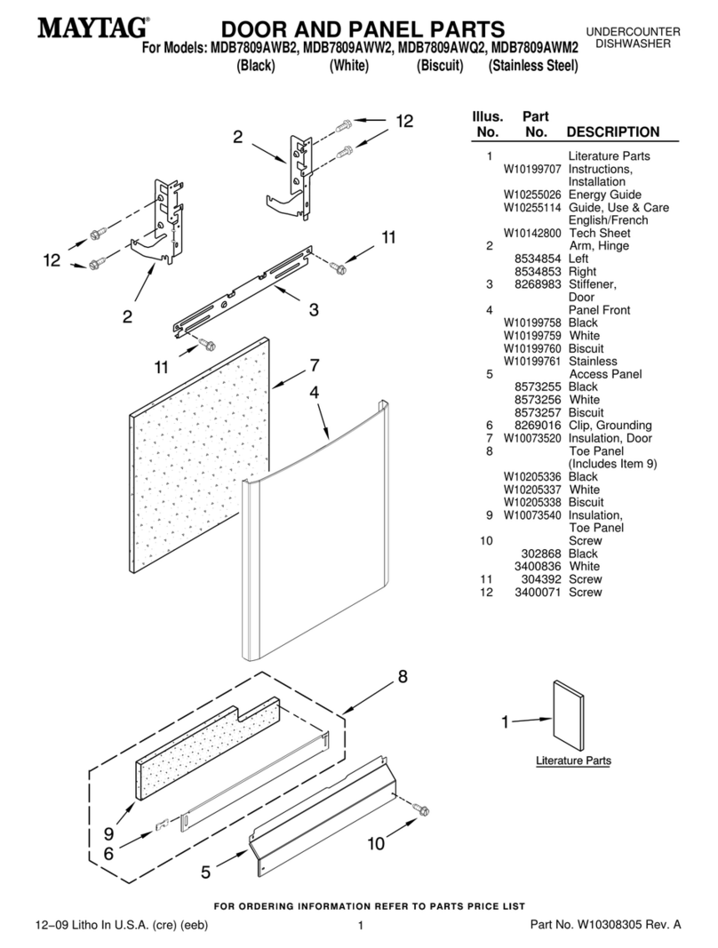 Maytag MDB7809AWB2 parts list