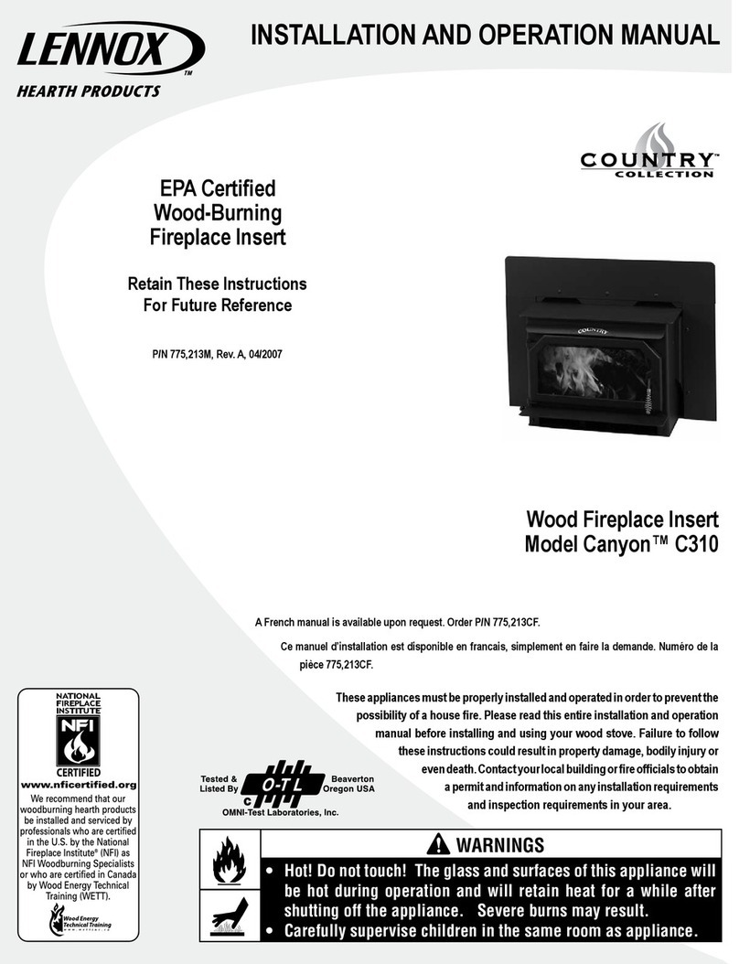 Lennox Country Canyon C310 Installation and operation manual Lennox Country Canyon C310 Installation and operation manual
