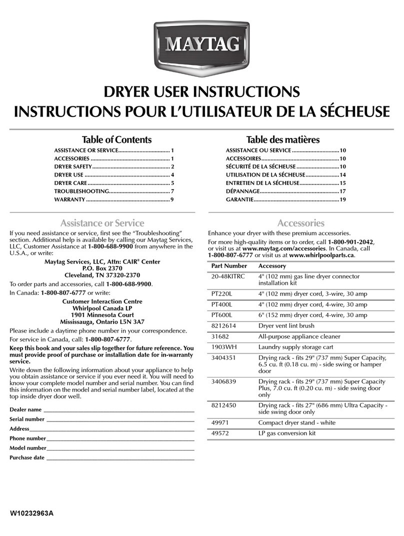 Maytag W10232963A User instructions