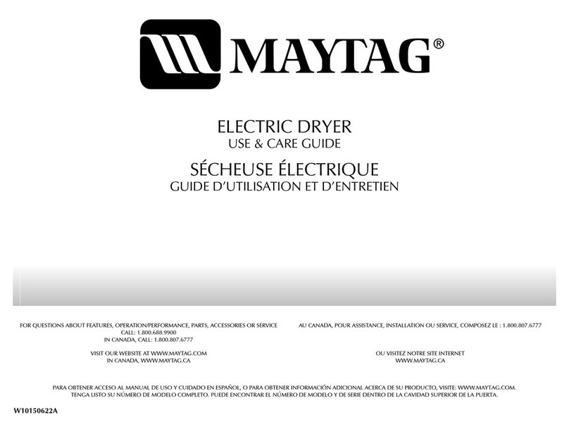 Maytag W10150622A Use and care guide