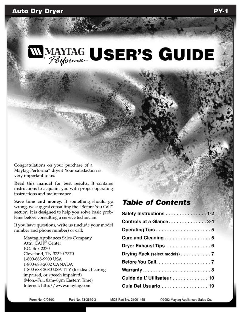 Maytag PY-1 user guide
