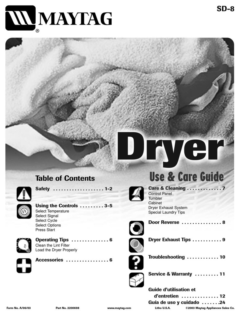 Maytag S-8 Use and care guide