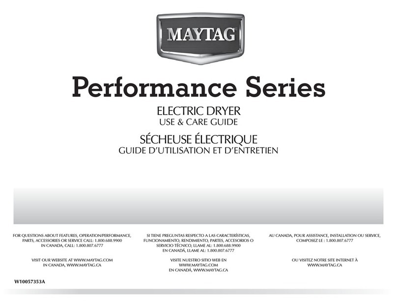 Maytag Performance Series W10057353A Use and care guide