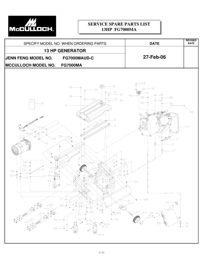 McCulloch FG7000MAUD-C Service spare parts list