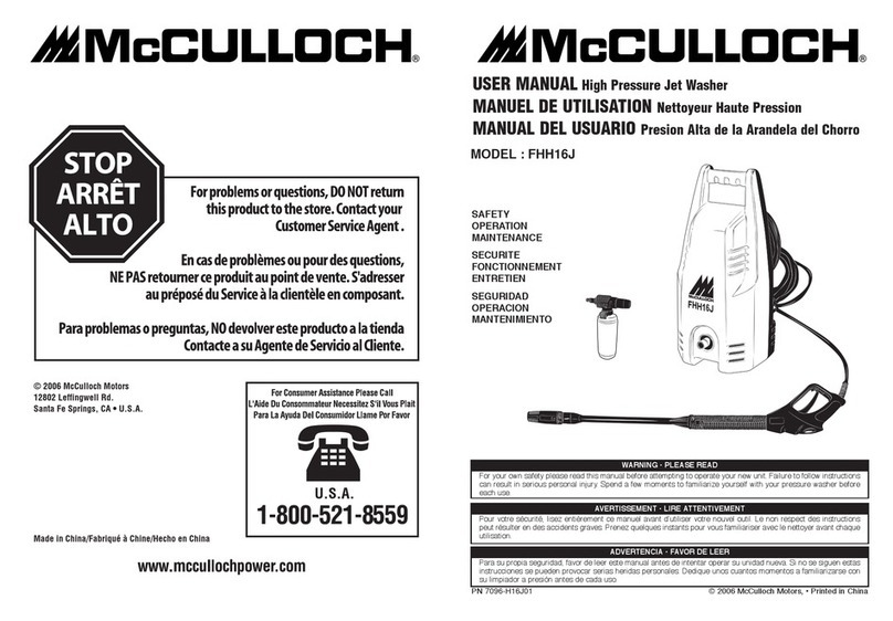 McCulloch 7096-H16J01 user manual