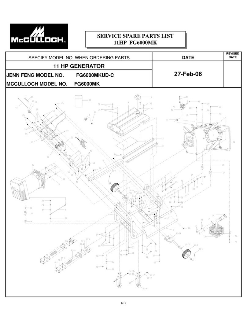 McCulloch FG6000MKUD-C Service spare parts list