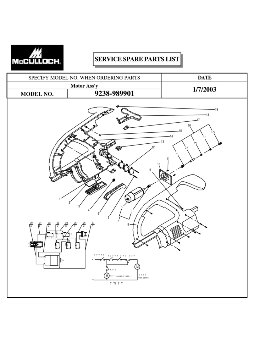 McCulloch 9238-989901 Service spare parts list