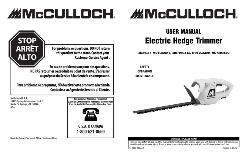 McCulloch 6096-203A12 User manual