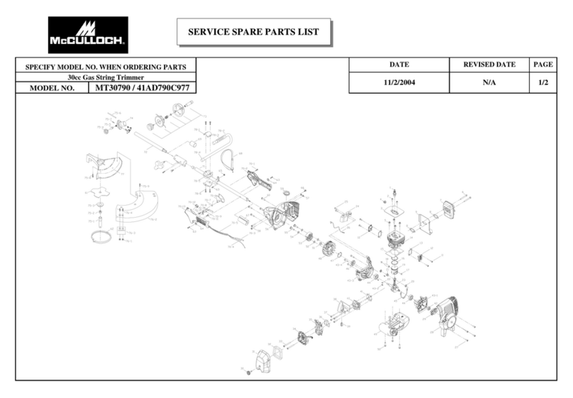 McCulloch MT30790 Service spare parts list