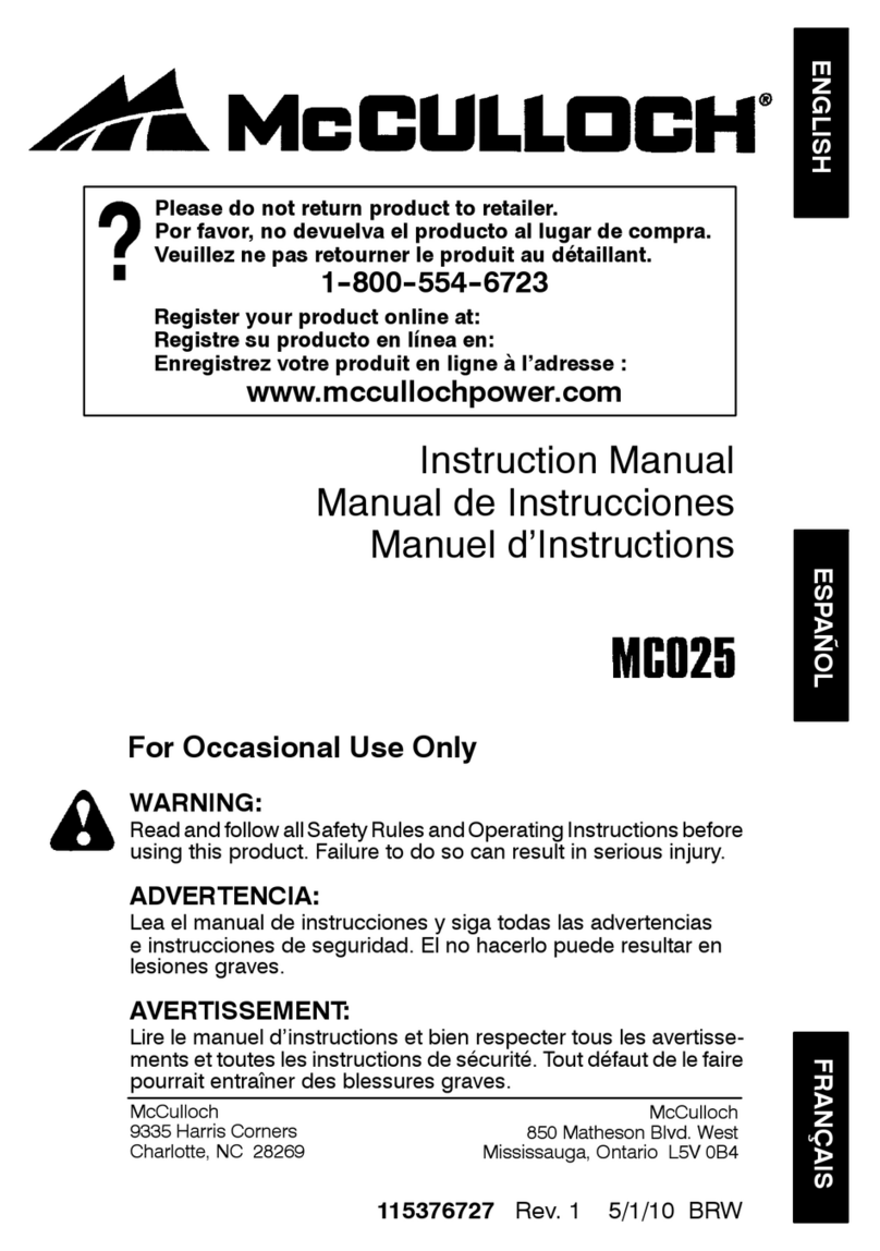 McCulloch 115376727 User manual