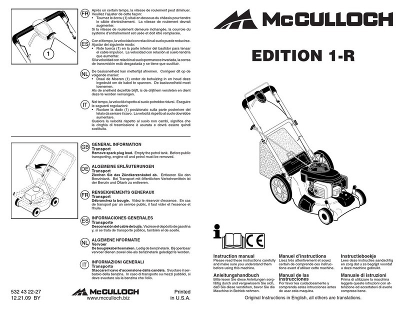 McCulloch Edition 1-R instruction manual