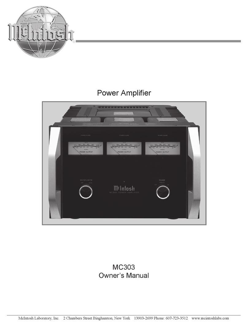 McIntosh Power Amplifier MC303 owner's manual
