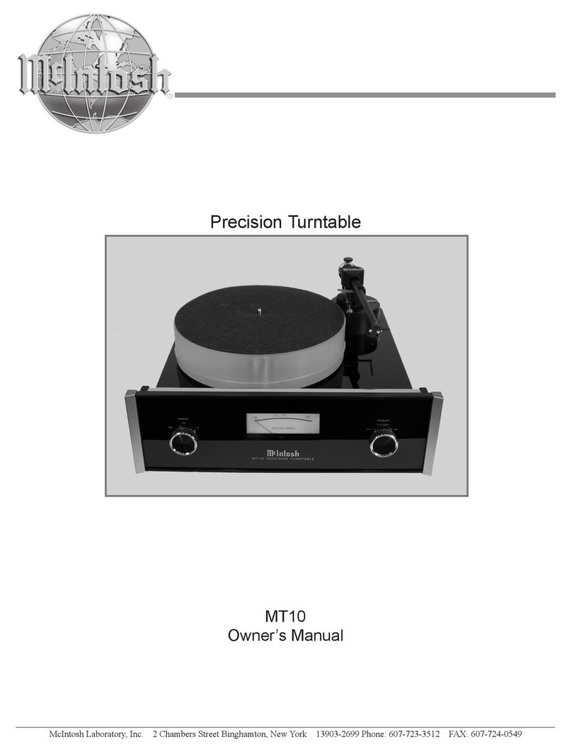 McIntosh MT10 owner's manual