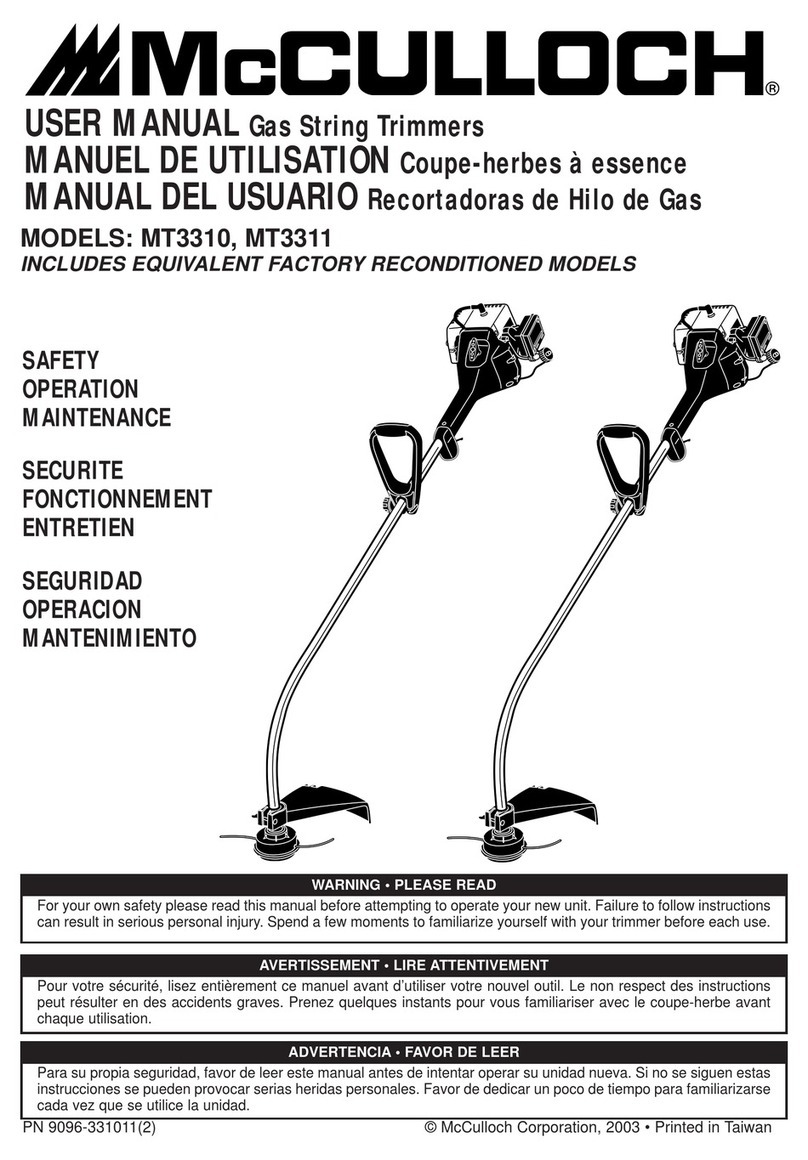 McCulloch MT3310 user manual