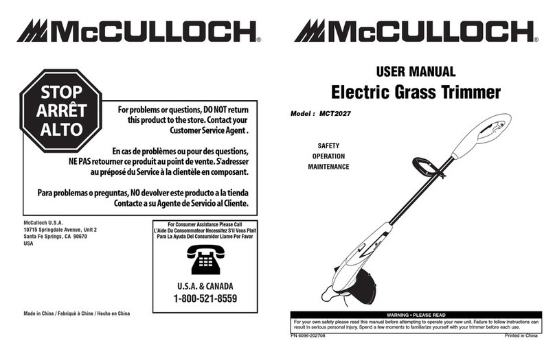 McCulloch MCT2027 user manual