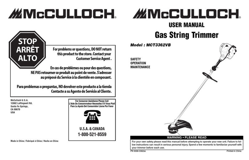 McCulloch MCT3362VB user manual