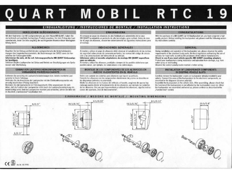 MB QUART RTC 19 installation instructions