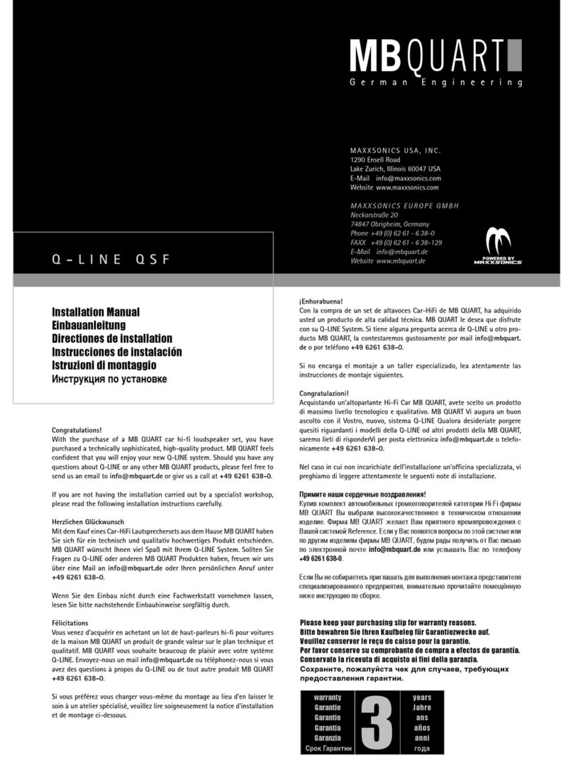 MB QUART Q - LINE QSF 213 User manual