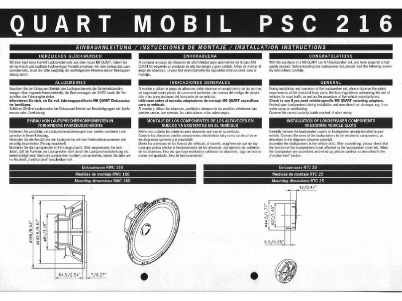 MB QUART Quart Mobil PSC 216 User manual MB QUART Quart Mobil PSC 216 User manual