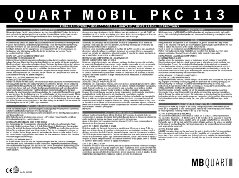 MB QUART Quart Mobil PKC 113 User manual MB QUART Quart Mobil PKC 113 User manual