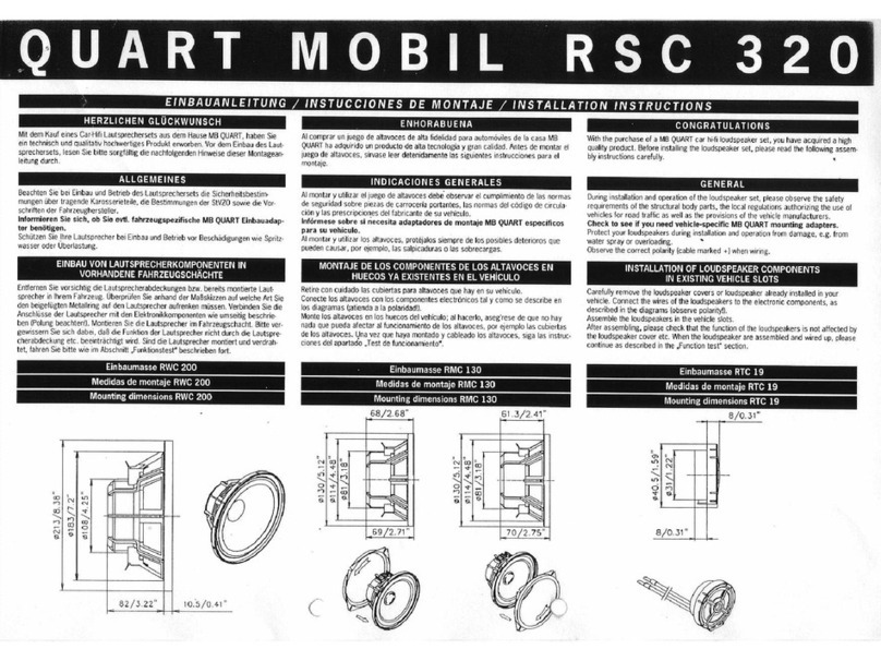 MB QUART Mobil RSC 320 installation instructions