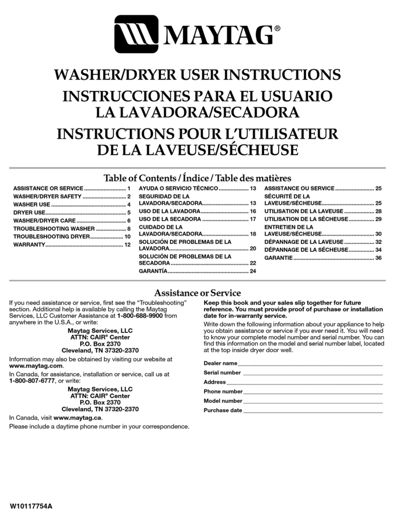 Maytag W10117754A User manual