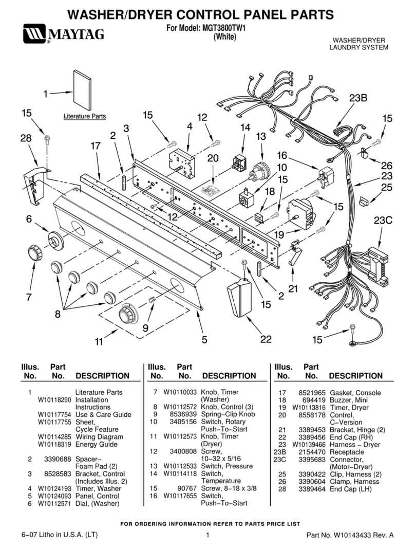 Maytag MGT3800TW1 User manual