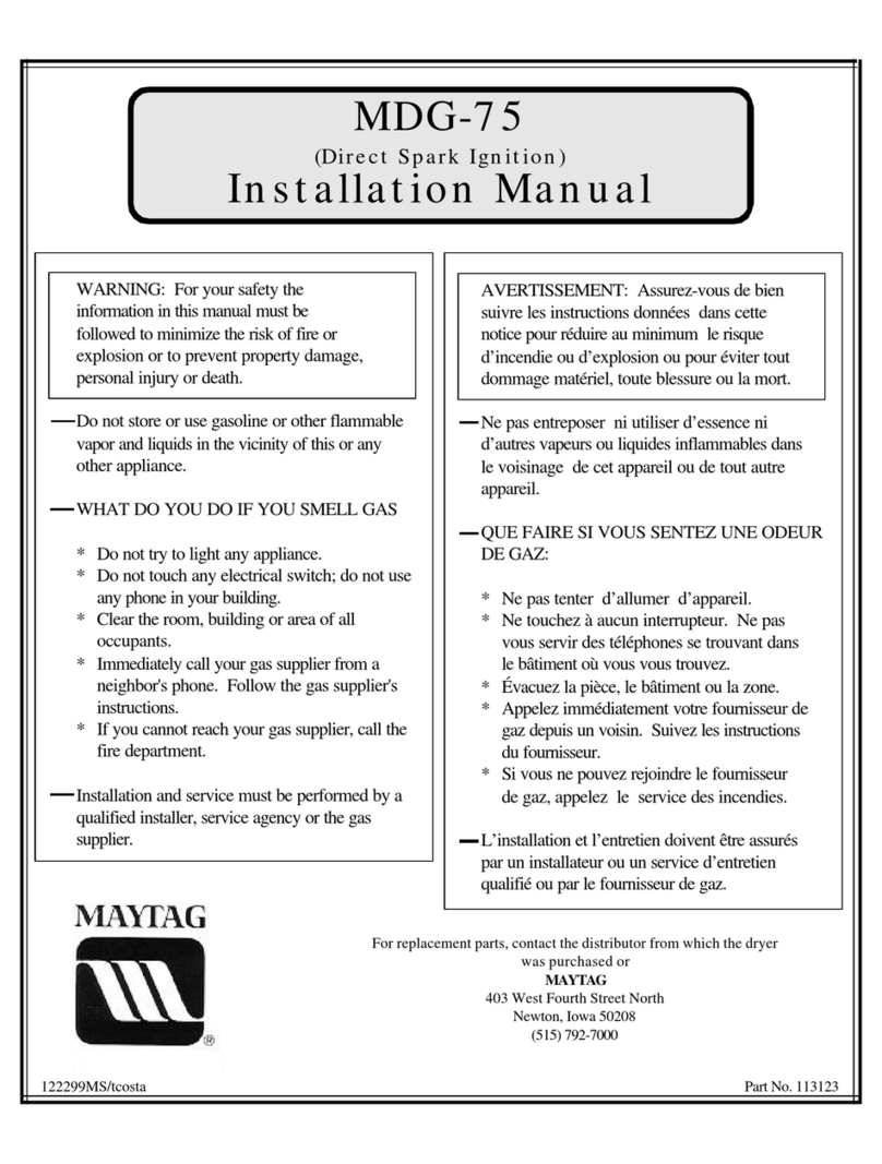 Maytag MDG-75 User manual