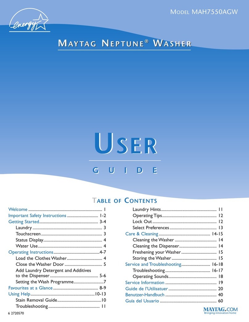 Maytag Neptune MAH7550AGW User manual