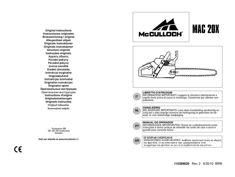 McCulloch MAC 20X User manual