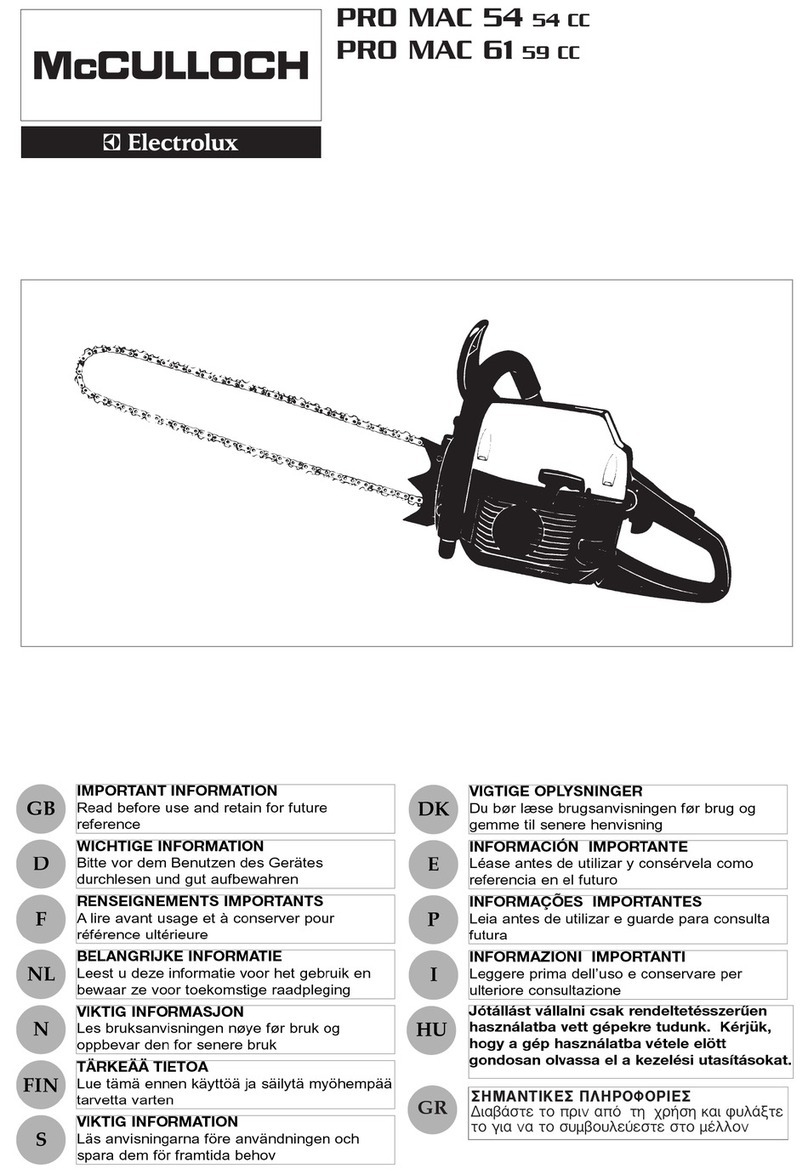 McCulloch ELECTROLUX PRO MAC 54 54 CC Operating manual
