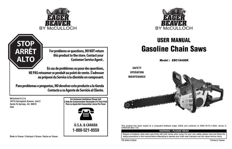 McCulloch Eager Beaver EBC1840DK User manual