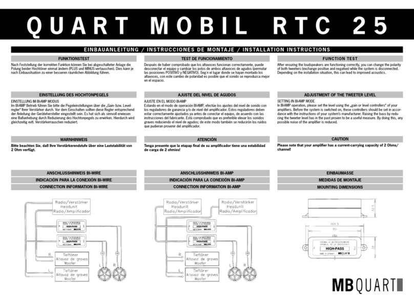MB QUART REFERENCE Series RTC 25  RTC25 RTC25 User manual