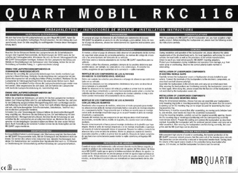 MB QUART REFERENCE Series RKC 116  RKC116 RKC116 installation instructions
